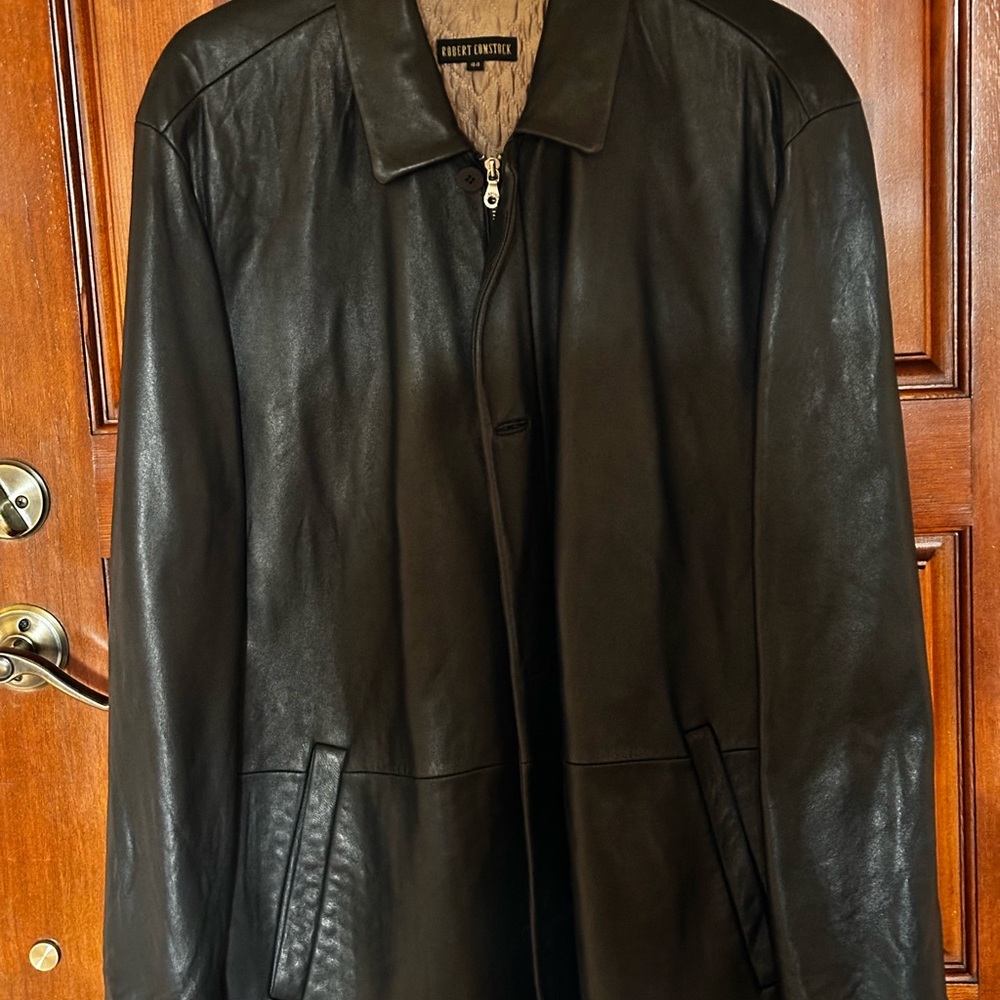 Robert Comstock Leather Black Performance Jacket … - image 1